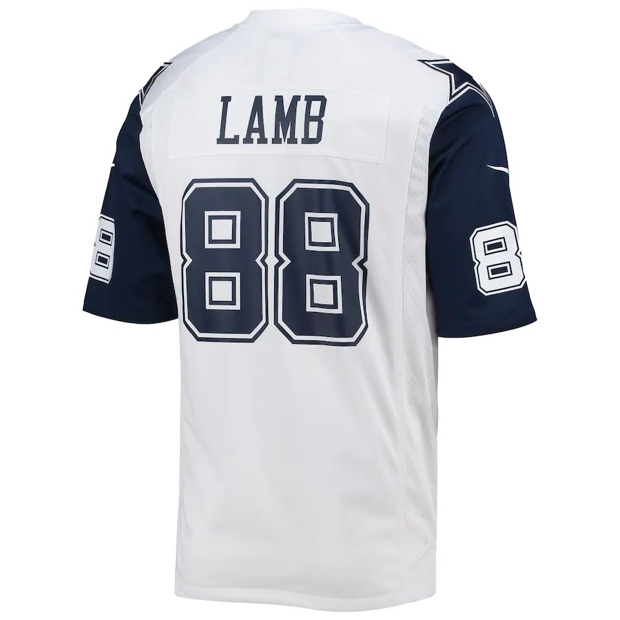 D.Cowboys #88 CeeDee Lamb White Alternate Game Jersey Stitched American Football Jerseys - Main View