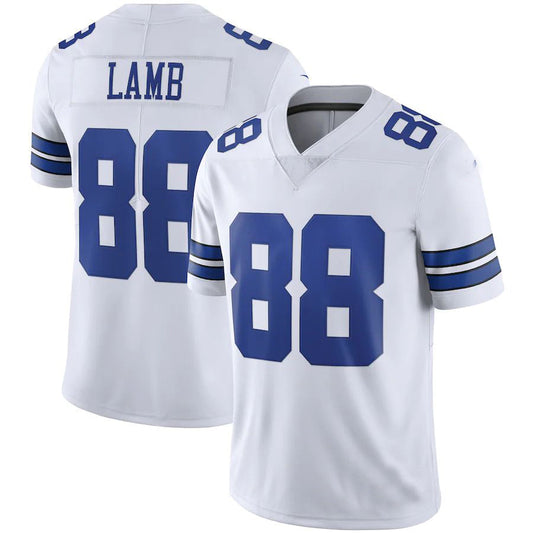 D.Cowboys #88 CeeDee Lamb White Vapor Limited Jersey Stitched American Football Jerseys - Main View