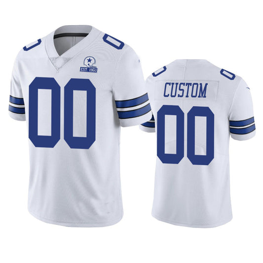 Custom D.Cowboys White 60th Anniversary Vapor Limited Jersey Stitched Jersey Football Jerseys - Main View