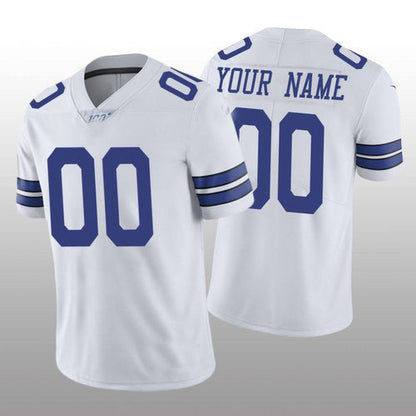 Custom D.Cowboys White Vapor Limited 100th Season Jersey Stitched Jersey Football Jerseys - Main View