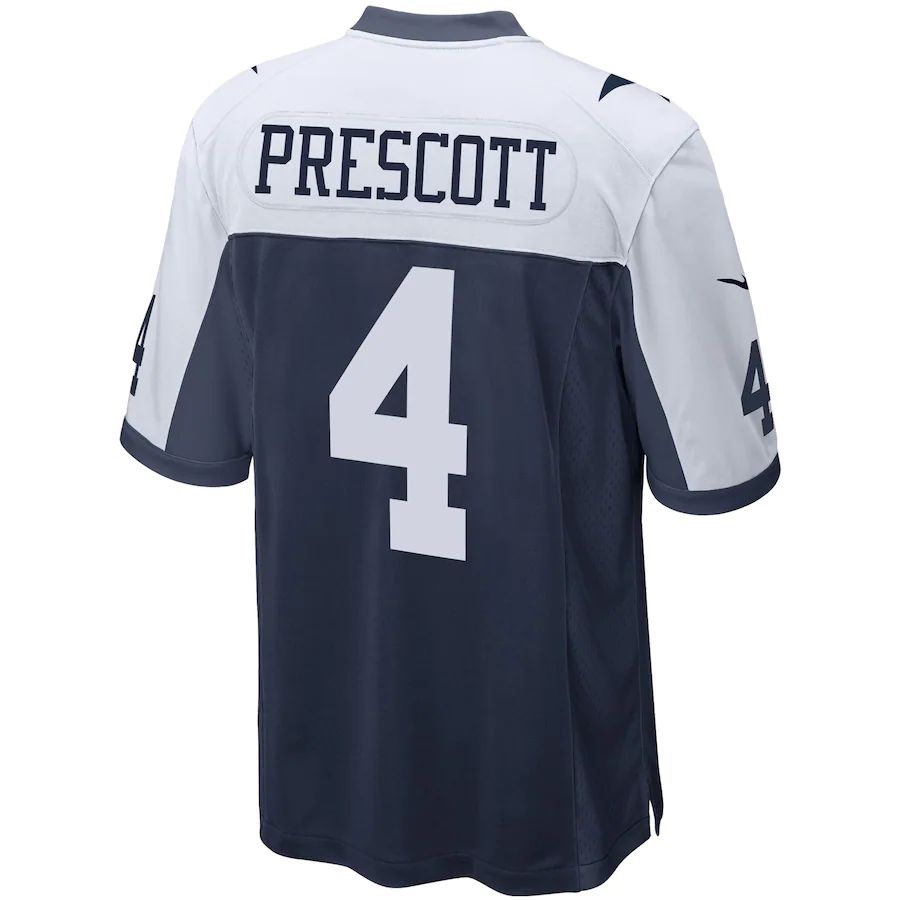 D.Cowboys #4 Dak Prescott Navy Alternate Game Team Jersey Stitched American Football Jerseys - Main View