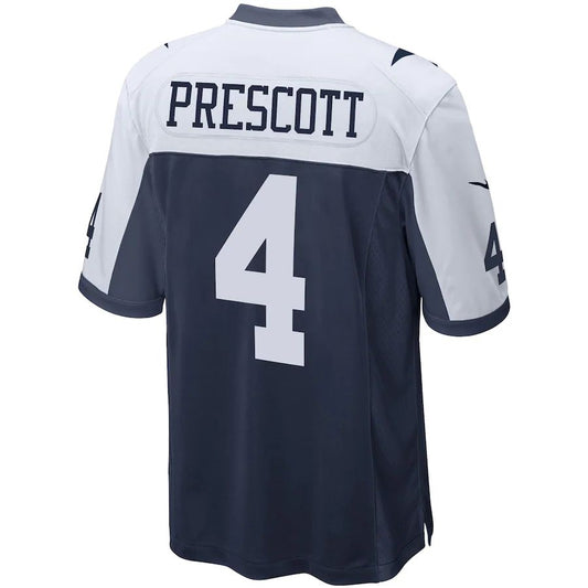 D.Cowboys #4 Dak Prescott Navy Alternate Game Team Jersey Stitched American Football Jerseys - Main View