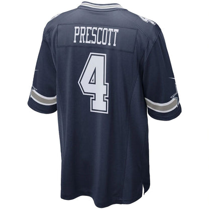 D.Cowboys #4 Dak Prescott Navy Game Team Jersey Stitched American Football Jerseys - Main View