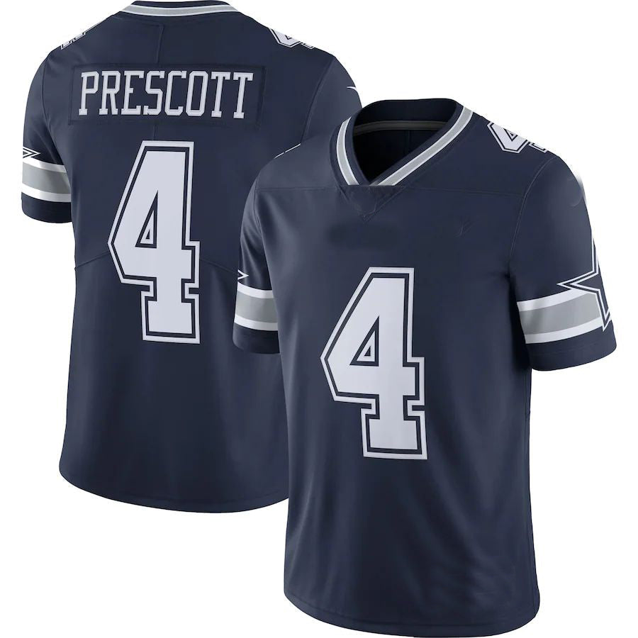 D.Cowboys #4 Dak Prescott Navy Vapor Limited Player Jersey Stitched American Football Jerseys - Main View