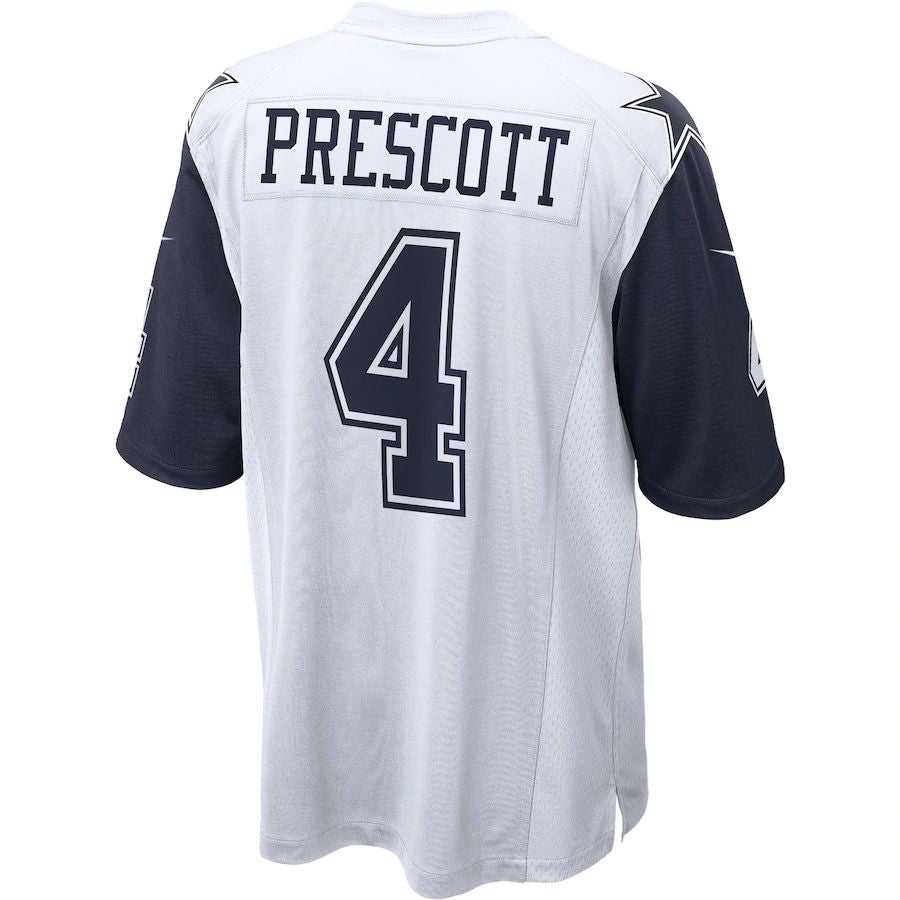 D.Cowboys #4 Dak Prescott White Alternate Game Jersey Stitched American Football Jerseys - Main View