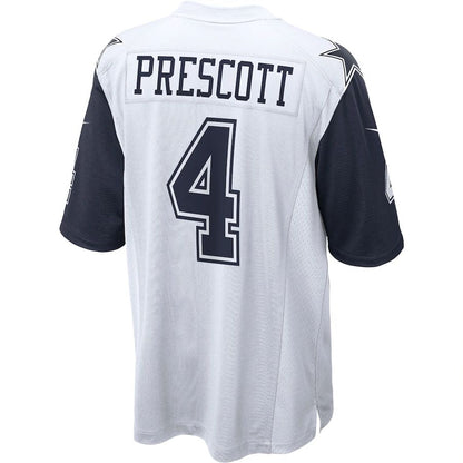 D.Cowboys #4 Dak Prescott White Alternate Game Jersey Stitched American Football Jerseys - Main View