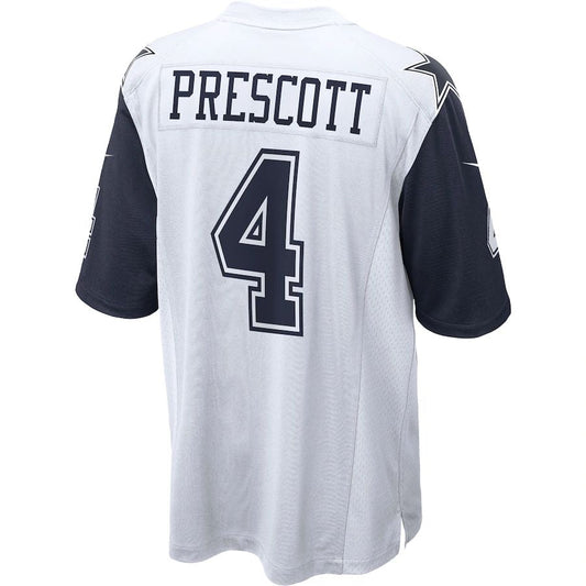D.Cowboys #4 Dak Prescott White Alternate Game Jersey Stitched American Football Jerseys - Main View