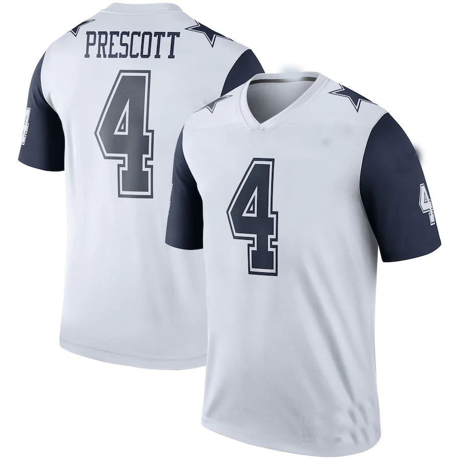 D.Cowboys #4 Dak Prescott White Color Rush Legend Player Jersey Stitched American Football Jerseys - Main View