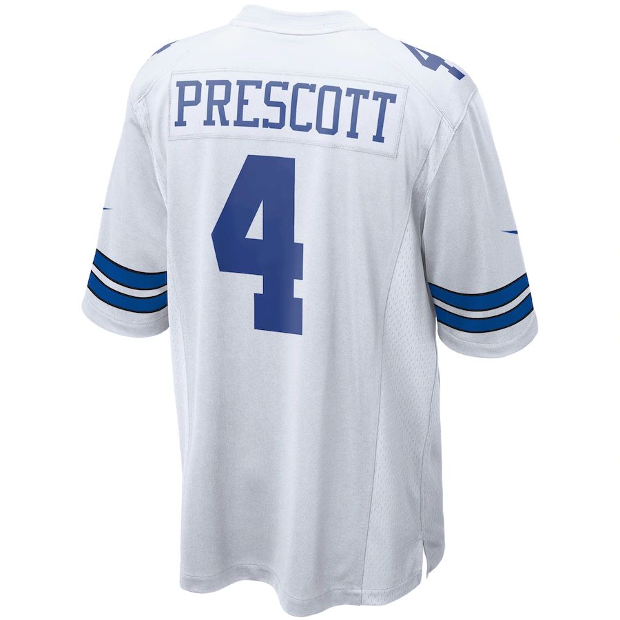 D.Cowboys #4 Dak Prescott White Game Team Jersey Stitched American Football Jerseys - Main View