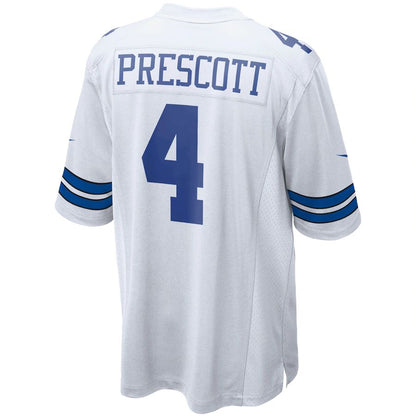 D.Cowboys #4 Dak Prescott White Game Team Jersey Stitched American Football Jerseys - Main View