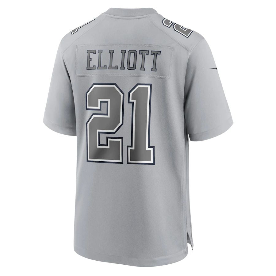 D.Cowboys #21 Ezekiel Elliott Gray Atmosphere Fashion Game Jersey Stitched American Football Jerseys - Main View