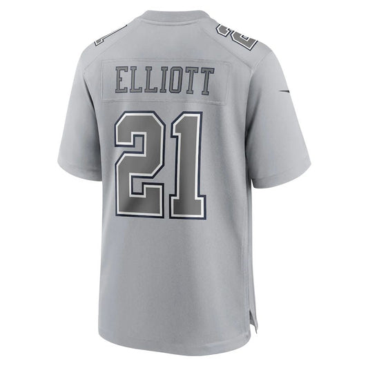 D.Cowboys #21 Ezekiel Elliott Gray Atmosphere Fashion Game Jersey Stitched American Football Jerseys - Main View
