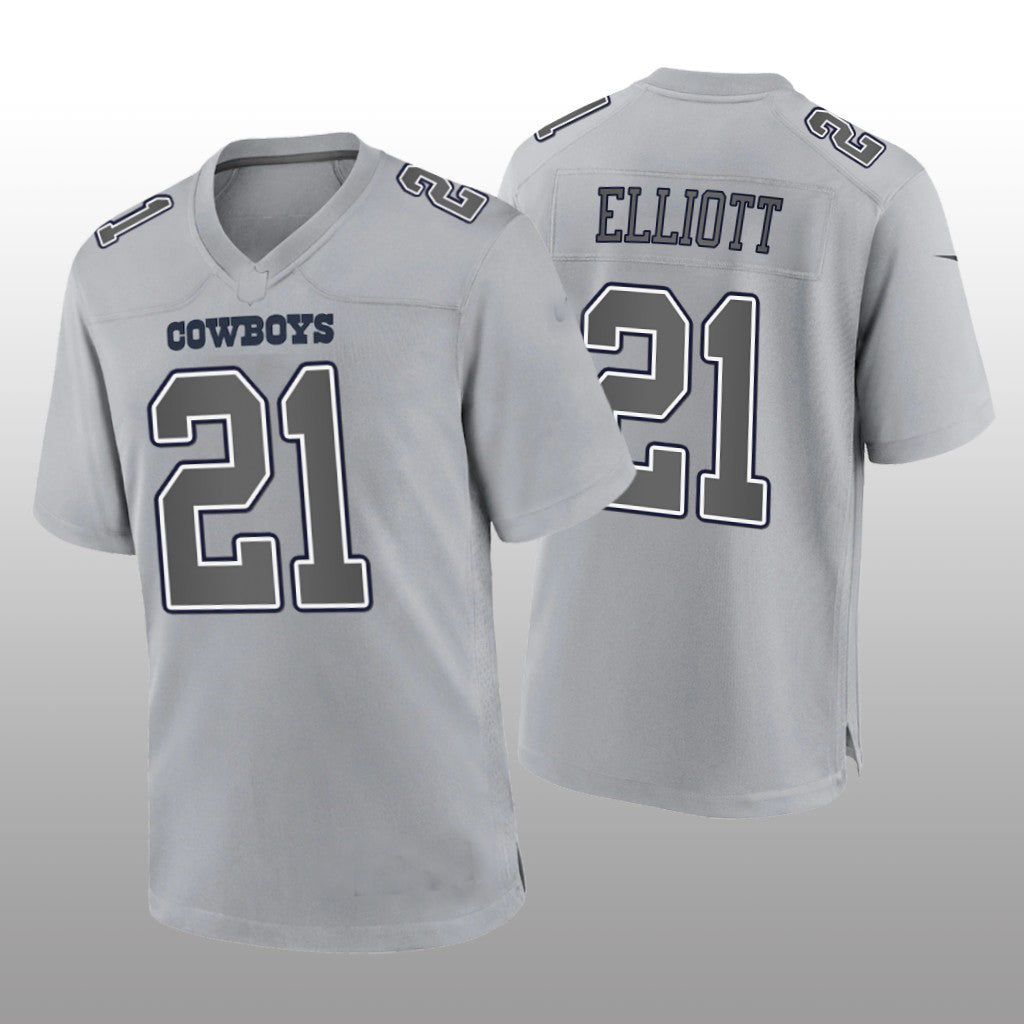 D.Cowboys #21 Ezekiel Elliott Gray Atmosphere Game Jersey Fashion Jersey American Jerseys - Main View