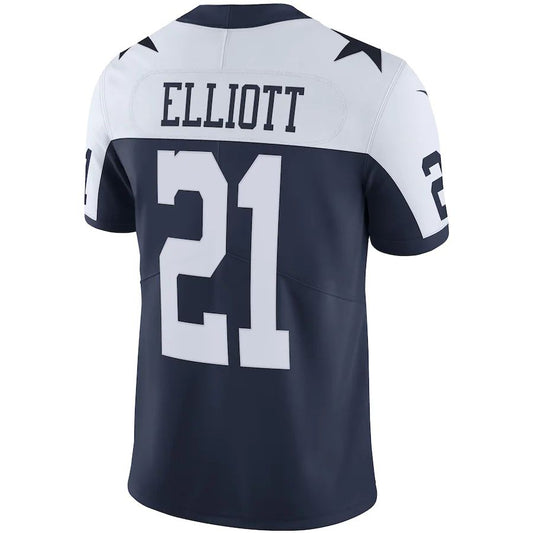 D.Cowboys #21 Ezekiel Elliott Navy Alternate Vapor Limited Jersey Stitched American Football Jerseys - Main View