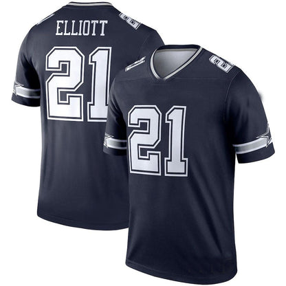 D.Cowboys #21 Ezekiel Elliott Navy Legend Player Jersey Stitched American Football Jerseys - Main View