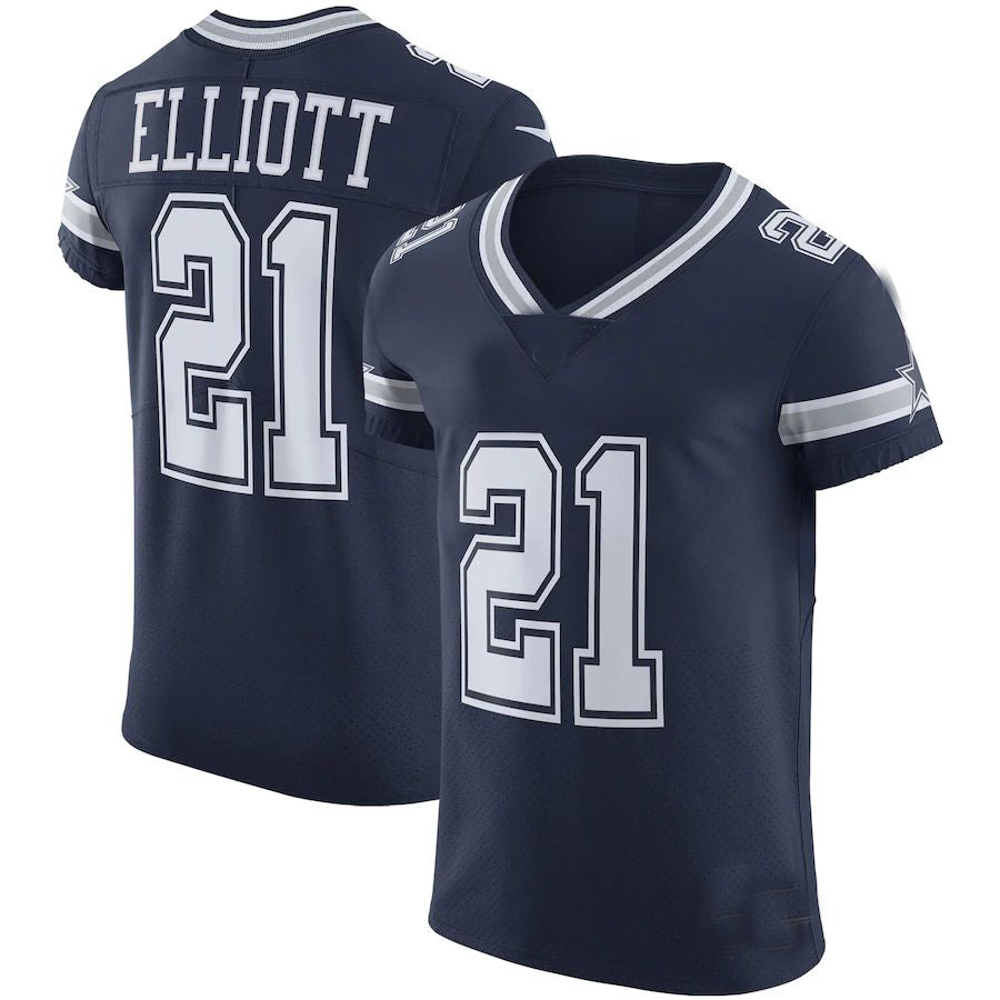 D.Cowboys #21 Ezekiel Elliott  Navy Vapor Elite Jersey Stitched American Football Jerseys - Main View