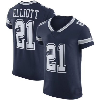 D.Cowboys #21 Ezekiel Elliott  Navy Vapor Elite Jersey Stitched American Football Jerseys - Main View