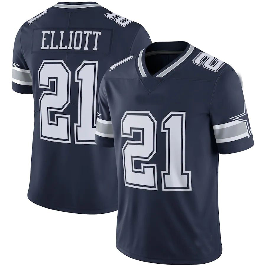 D.Cowboys #21 Ezekiel Elliott Navy Vapor Limited Jersey Stitched American Football Jerseys - Main View