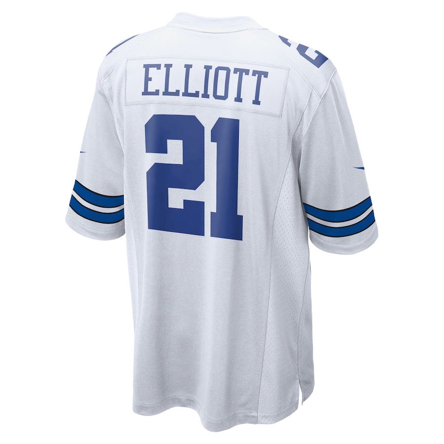 D.Cowboys #21 Ezekiel Elliott White Team Game Jersey Stitched American Football Jerseys - Main View