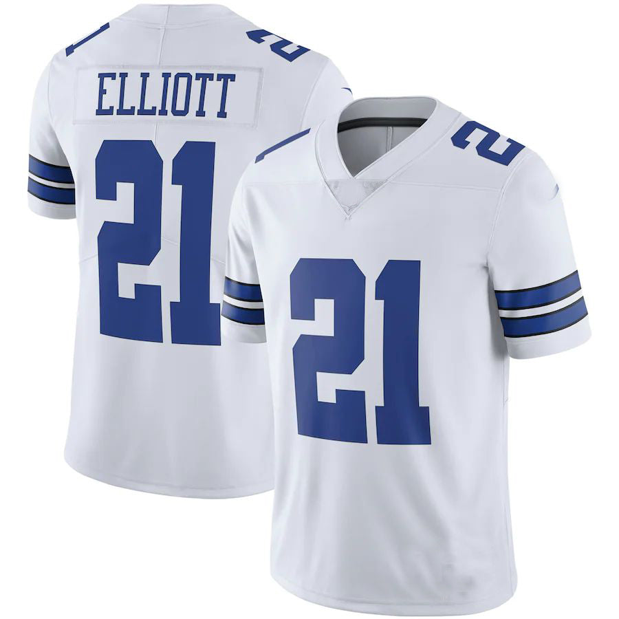 D.Cowboys #21 Ezekiel Elliott White Vapor Limited Player Jersey Stitched American Football Jerseys - Main View