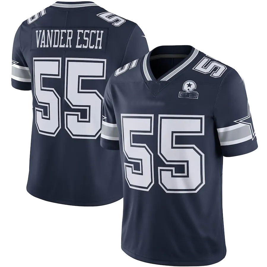 D.Cowboys #55 Leighton Vander Esch Navy 60th Anniversary Limited Jersey Stitched American Football Jerseys - Main View