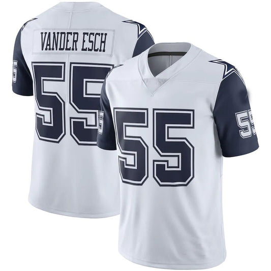 D.Cowboys #55 Leighton Vander Esch White Color Rush Vapor Limited Jersey Limited Jersey Stitched American Football Jerseys - Main View