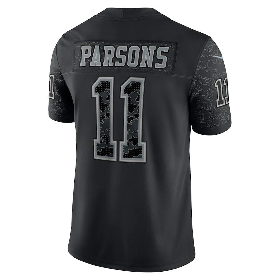 D.Cowboys #11 Micah Parsons Black RFLCTV Limited Jersey Stitched American Football Jerseys - Main View