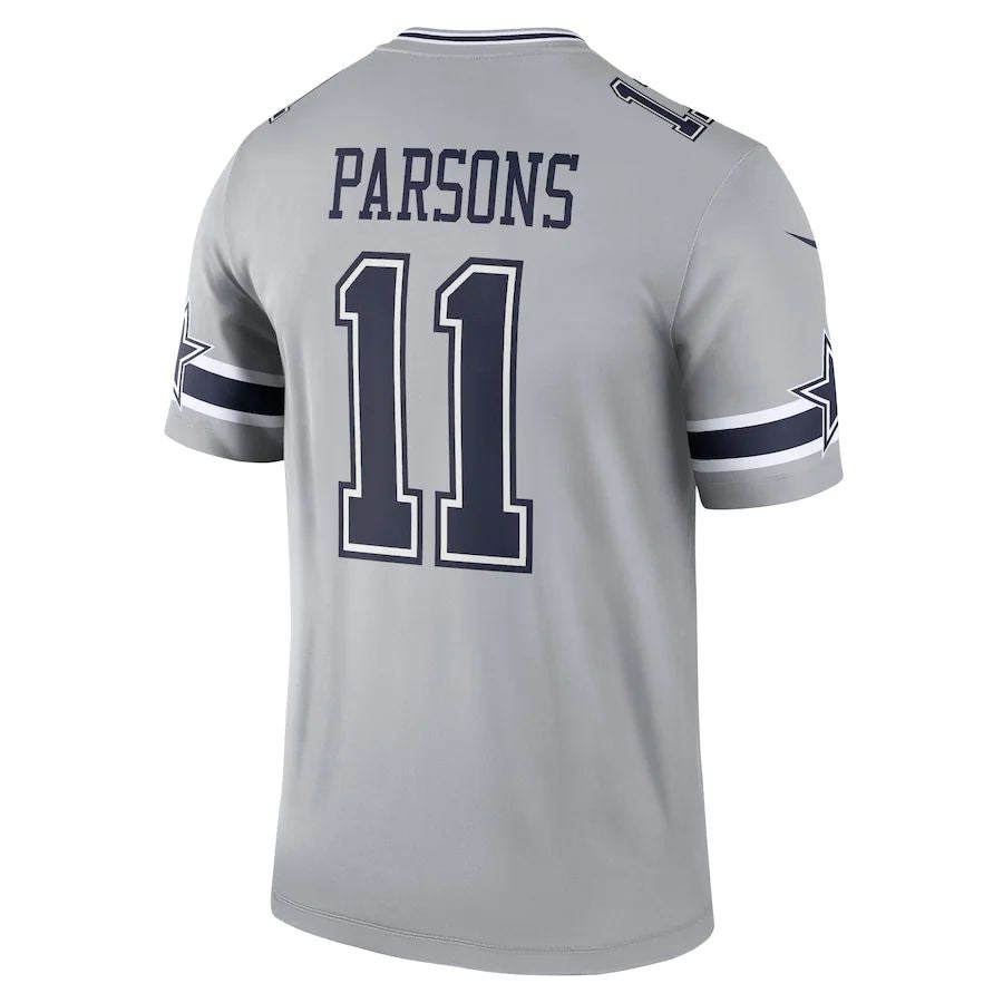 D.Cowboys #11 Micah Parsons Gray Inverted Legend Player Jersey Stitched American Football Jerseys - Main View