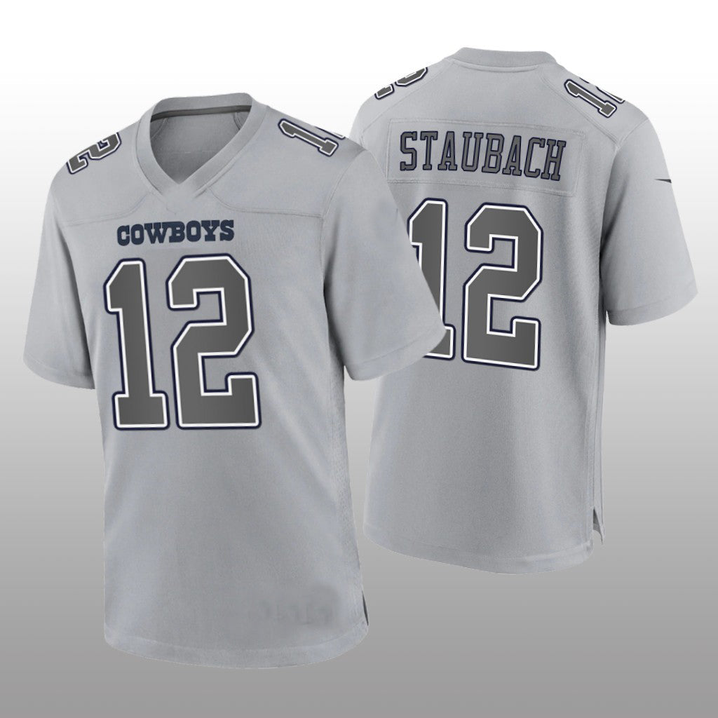 D.Cowboys #12 Roger Staubach Gray Atmosphere Game Retired Player Jersey Fashion Jersey American Jerseys - Main View