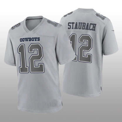 D.Cowboys #12 Roger Staubach Gray Atmosphere Game Retired Player Jersey Fashion Jersey American Jerseys - Main View