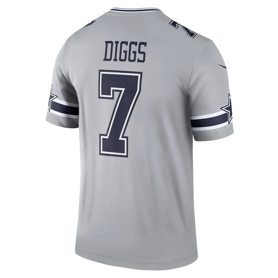 D.Cowboys #7 Trevon Diggs Gray Inverted Legend Jersey Stitched American Football Jerseys - Main View