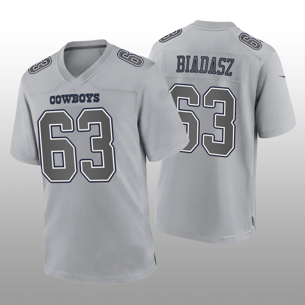 D.Cowboys #63 Tyler Biadasz Gray Atmosphere Game Jersey Fashion Jersey American Jerseys - Main View