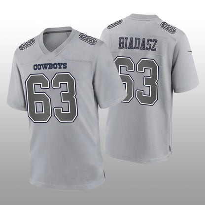 D.Cowboys #63 Tyler Biadasz Gray Atmosphere Game Jersey Fashion Jersey American Jerseys - Main View
