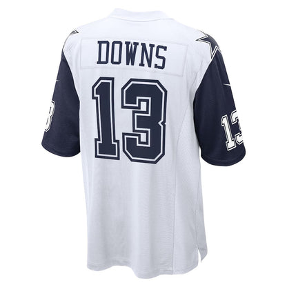 D.Cowboys #13 Caleb Downs White Alternate Game American Football Jerseys - Main View