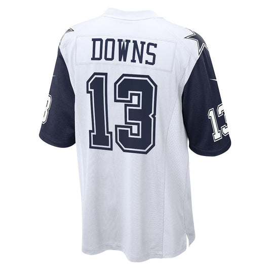 D.Cowboys #13 Caleb Downs White Alternate Game American Football Jerseys - Main View
