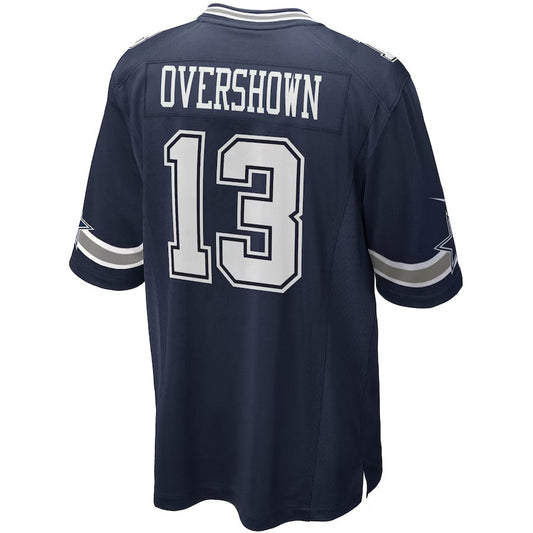 D.Cowboys #13 DeMarvion Overshown Navy Game American Football Jerseys - Main View