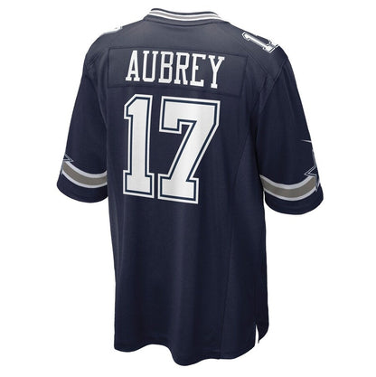 D.Cowboys #17 Brandon Aubrey Navy Team Game American Football Jerseys - Main View