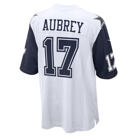 D.Cowboys #17 Brandon Aubrey White Alternate Game American Football Jerseys - Main View