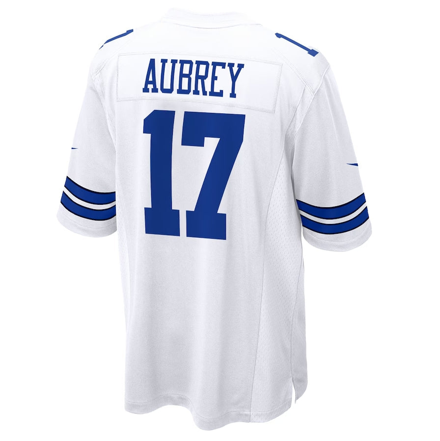 D.Cowboys #17 Brandon Aubrey White Game American Football Jerseys - Main View