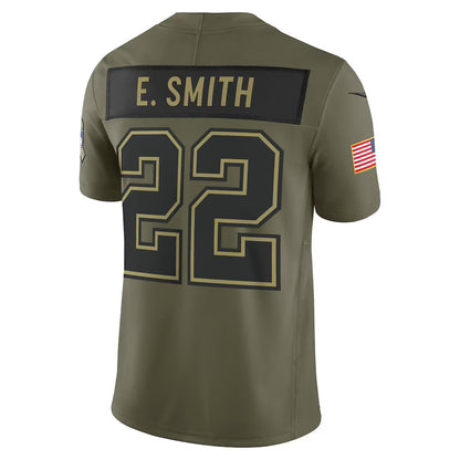 D.Cowboys #22 Emmitt Smith Olive 2025 Salute to Service Retired Limited American Football Jersey - Main View