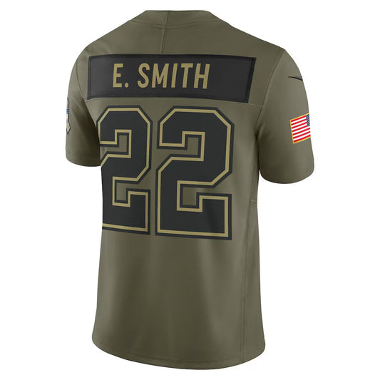 D.Cowboys #22 Emmitt Smith Olive 2025 Salute to Service Retired Limited American Football Jersey - Main View