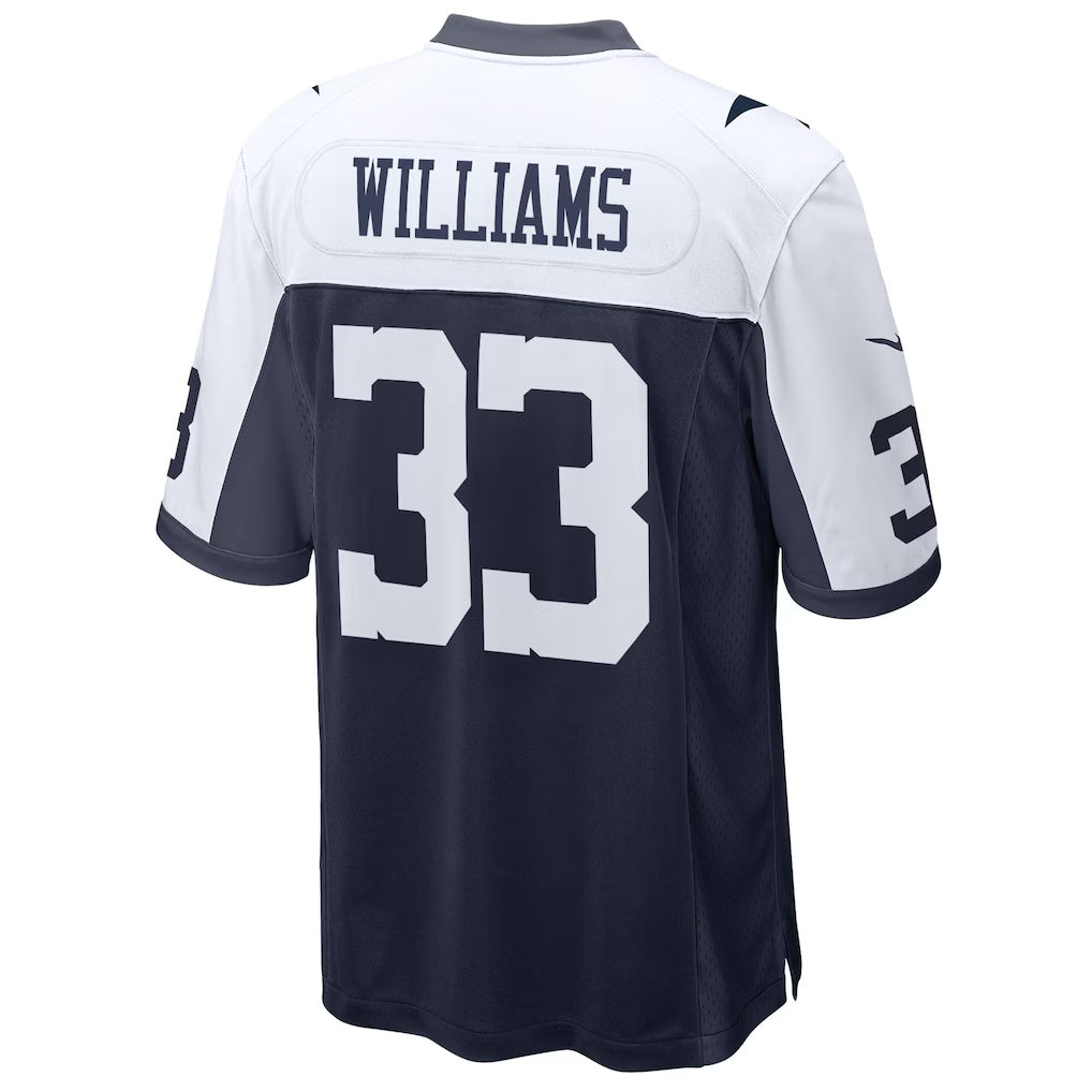 D.Cowboys #33 Javonte Williams Navy Alternate Game American Football Jersey - Main View