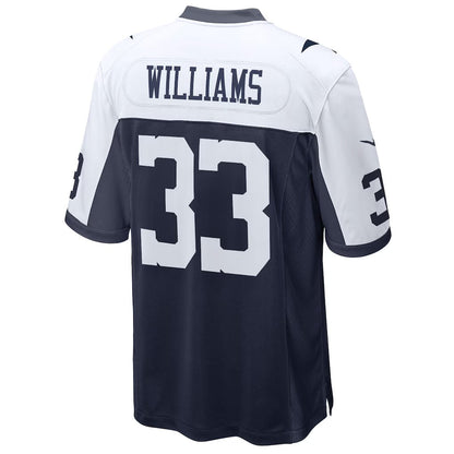 D.Cowboys #33 Javonte Williams Navy Alternate Game American Football Jersey - Main View
