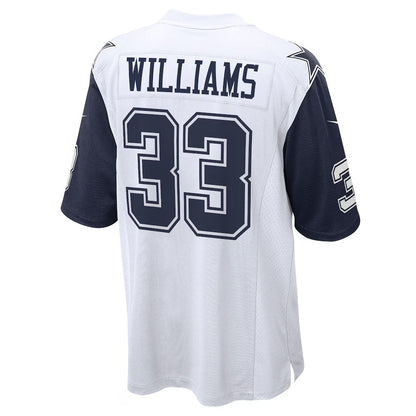 D.Cowboys #33 Javonte Williams White Alternate Game American Football Jersey - Main View