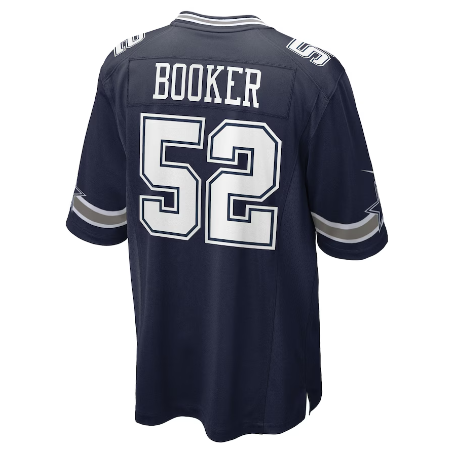 D.Cowboys #52 Tyler Booker Navy 2025 Draft First Round Pick Game American Football Jersey - Main View