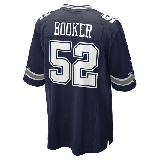 D.Cowboys #52 Tyler Booker Navy 2025 Draft First Round Pick Game American Football Jersey - Main View