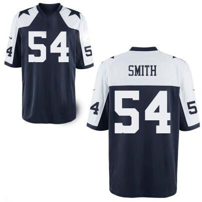 D.Cowboys #54 Jaylon Smith Navy Blue Thanksgiving Alternate Stitched Elite Jersey Fashion Jersey American Jerseys - Main View