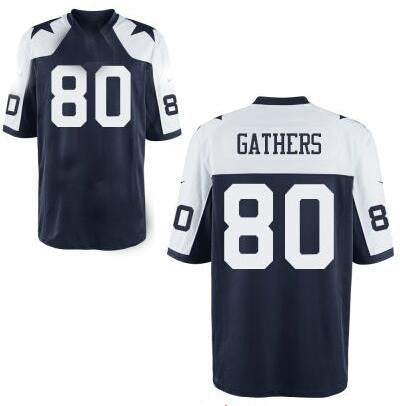 D.Cowboys #80 Rico Gathers Navy Blue Thanksgiving Alternate Stitched Elite Jersey Fashion Jersey American Jerseys - Main View