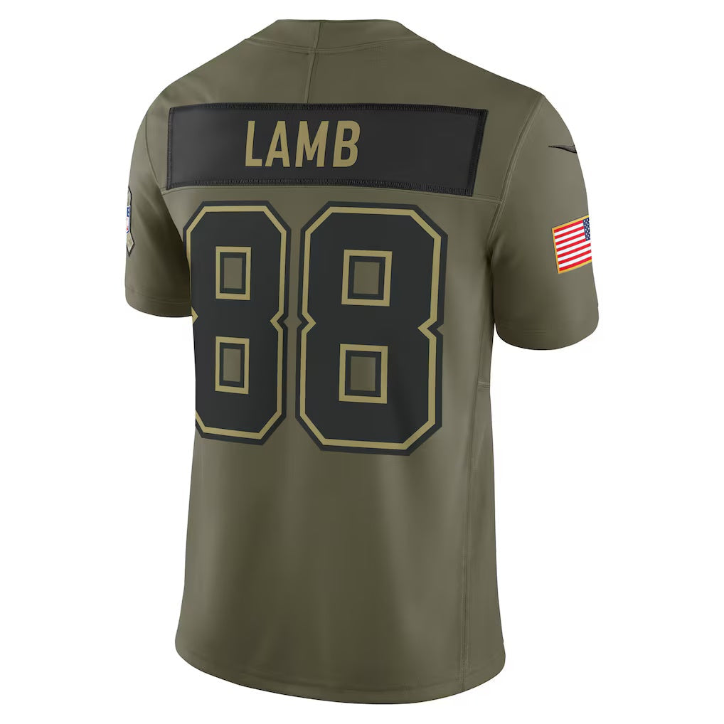 D.Cowboys #88 CeeDee Lamb Olive 2025 Salute to Service Limited American Football Jersey - Main View