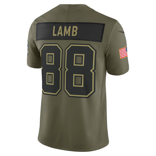 D.Cowboys #88 CeeDee Lamb Olive 2025 Salute to Service Limited American Football Jersey - Main View
